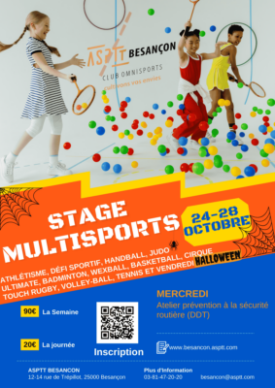 Inscription: Stage multisports du 24 au 28 octobre 2022